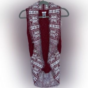 Max Studio Kids Red open sleeveless sweater M 10 - 12